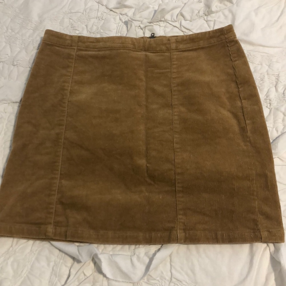 Corduroy suede mini skirt